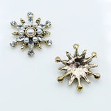 5pcs Snowflake Shaped Alloy Pearl Rhinestone Jewelry Accessory Box Decoration