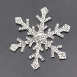 5pcs 4.5cm Silver Snowflake Decoration Rhinestone Jewelry Accessories