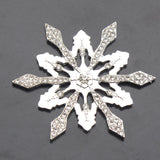 5pcs 4.5cm Silver Snowflake Decoration Rhinestone Jewelry Accessories