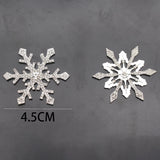 5pcs 4.5cm Silver Snowflake Decoration Rhinestone Jewelry Accessories