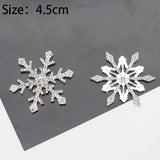 5pcs 4.5cm Silver Snowflake Decoration Rhinestone Jewelry Accessories