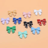 5pcs Alloy Bow Pearl DIY Headband Decoration Material 30*25MM