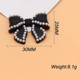 5pcs Alloy Bow Pearl DIY Headband Decoration Material 30*25MM