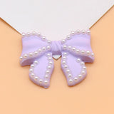 5pcs Alloy Bow Pearl DIY Headband Decoration Material 30*25MM