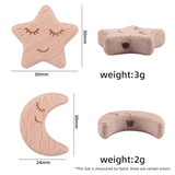 5pcs Baby Beech Star Moon Smiley Shape Tooth DIY Nipple Chain Tooth Bracelet
