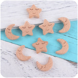5pcs Baby Beech Star Moon Smiley Shape Tooth DIY Nipple Chain Tooth Bracelet