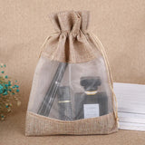 5pcs Linen Drawstring Jewelry Gift Bag Sachet Collection Packaging Bags