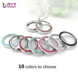 5pcs 30mm Round Twist Living Locket Pendant Floating Charm Chain Included