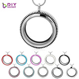 5pcs 30mm Round Twist Living Locket Pendant Floating Charm Chain Included