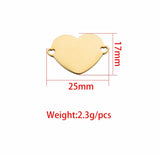 5pcs Stainless Steel Heart Love Charms Connectors DIY