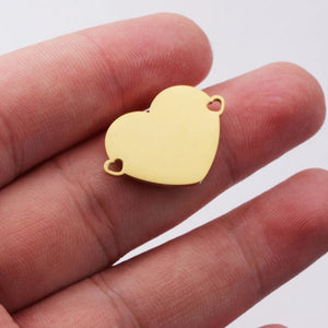5pcs Stainless Steel Heart Love Charms Connectors DIY