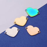 5pcs Stainless Steel Heart Love Charms Connectors DIY