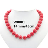 6-14mm Red Pearl Coral Necklace 18inch Christmas Wedding Jewelry