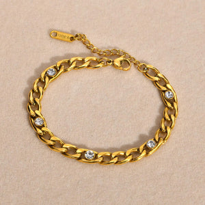 6.2MM Zircon Chain Bracelet Silver Rhinestone Wrist Jewelry