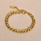 6.2MM Zircon Chain Bracelet Silver Rhinestone Wrist Jewelry