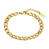 6.2MM Zircon Chain Bracelet Silver Rhinestone Wrist Jewelry