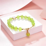 Natural Stone Crystal Charm Bracelet 7.5inch Y819
