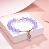 Natural Stone Crystal Charm Bracelet 7.5inch Y819