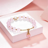 Natural Stone Crystal Charm Bracelet 7.5inch Y819
