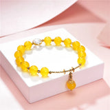 Natural Stone Crystal Charm Bracelet 7.5inch Y819