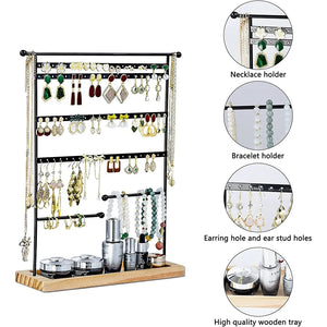6-Tier Jewelry Organizer Display Rack Earrings Necklace Bracelet Ring Storage