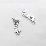 60Pcs Cheer Cheerleader Vintage Tibetan Silver Jewelry Making Pendant