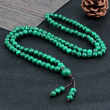 6MM Malachite Stone Bracelet 108 Beads Budda Necklace Charm Wrist Bangles