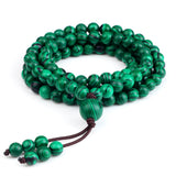 6MM Malachite Stone Bracelet 108 Beads Budda Necklace Charm Wrist Bangles