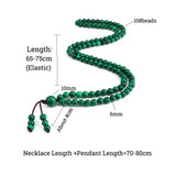 6MM Malachite Stone Bracelet 108 Beads Budda Necklace Charm Wrist Bangles