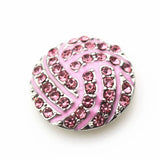 6pcs Crystal Volleyball Snaps Button for 18mm Snap Bracelet DIY Charms