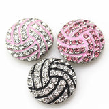 6pcs Crystal Volleyball Snaps Button for 18mm Snap Bracelet DIY Charms