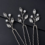 6pcs Pearl Rhinestone Hair Pins Forks for Women Wedding Hair Accessories