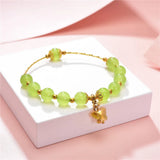 Bohemia Natural Stone Jades Round Beads Lucky Bracelet Women's Jewelry