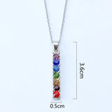 Chakra Stones Reiki Healing Crystal Rhinestone Pendant Necklace