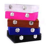 7 Slots Velvet Display Case Box Earring Ring Organizer Jewelry Tray