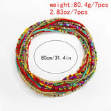 7Pcs Summer Bikini Beaded Waist Chain Body Jewelry