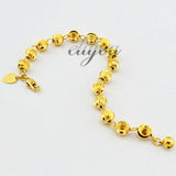 7mm Carved Beads Link Chain Yellow Bracelet DJB141