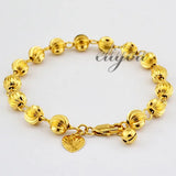 7mm Carved Beads Link Chain Yellow Bracelet DJB141