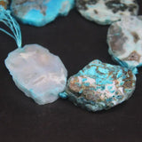 Raw Ocean Agates Slab Slice Loose Beads 8-10PCS/strand