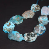 Raw Ocean Agates Slab Slice Loose Beads 8-10PCS/strand