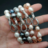 8' Gray Pink Purple Rice Pearl Bracelet