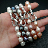 8' Gray Pink Purple Rice Pearl Bracelet
