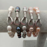 8' Gray Pink Purple Rice Pearl Bracelet