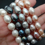 8' Gray Pink Purple Rice Pearl Bracelet