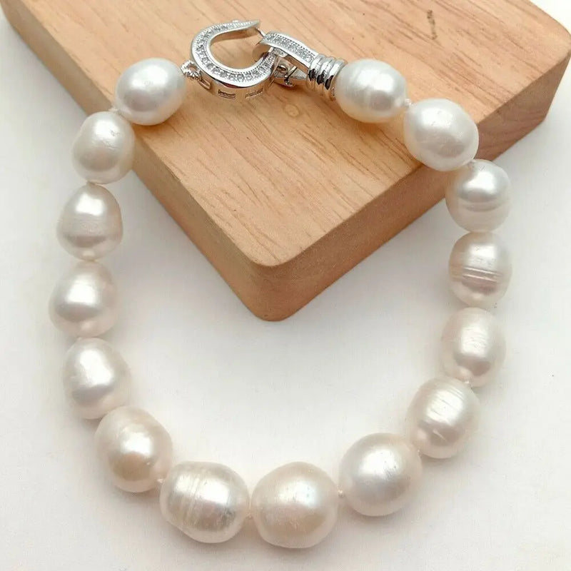 8' Gray Pink Purple Rice Pearl Bracelet