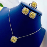 8x8 Yellow Diamond S925 Earrings 5A Zircon Manufacturer