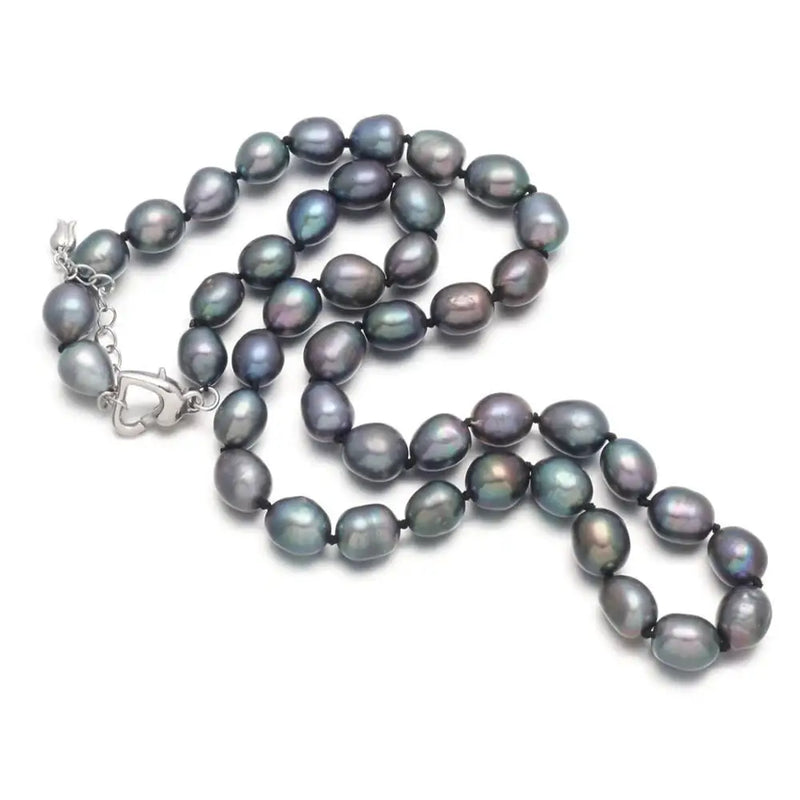 8-9mm Rice Grey Freshwater Pearl Necklace, 47cm Length