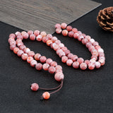 8MM Red Weathered Stone Bracelet Necklace Set