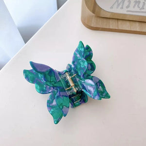 Marble Acetate Butterfly Ponytail Hair Claw Clip