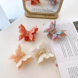 Marble Acetate Butterfly Ponytail Hair Claw Clip